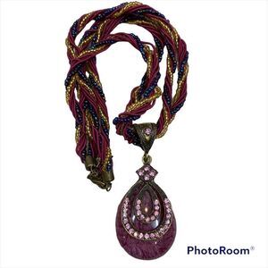 New without Tags‎ Wine Teardrop Beaded Necklace